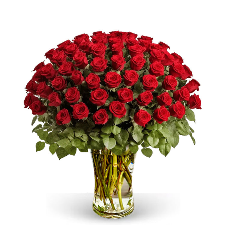 100 Long Stem Red Roses