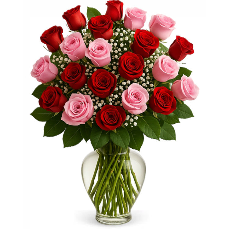 Long Stem Pink and Red Roses – Samantha Rose Designs, Marietta GA