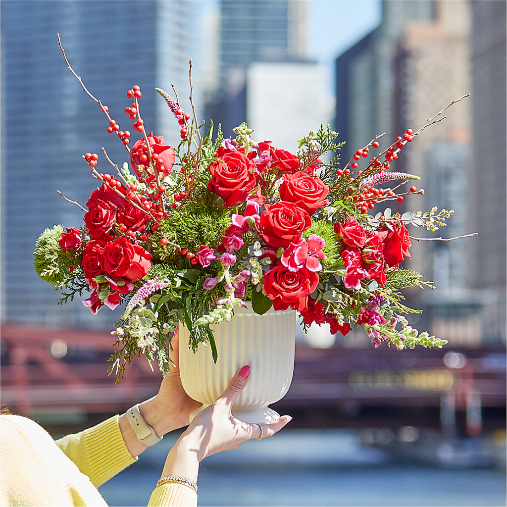 Big Red Bow Bouquet –  Samantha Rose Designs, Marietta GA