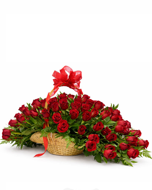 Forever Yours Red Rose Basket