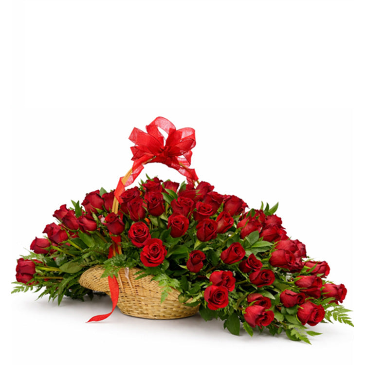 Forever Yours Red Rose Basket